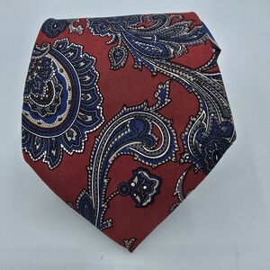 Vintage 1990s Christian Dior Red And Blue Menswear Necktie 55 X 3 Inches Silk